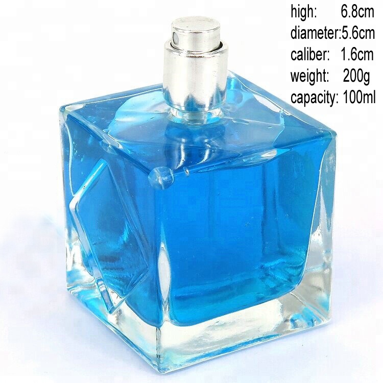 Branded design square glass transparent emulsion avon perfume bottles