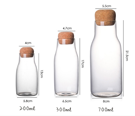 Breakfast can be microwave-heated lead-free glass milk bottle
