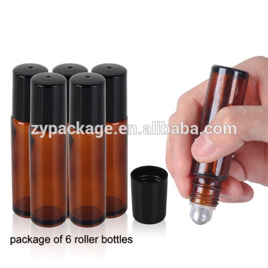 Brown Amber Glass Essential Oil Roller Bottles with Stainless Steel Roller Balls, for Perfumes and Lip Balms