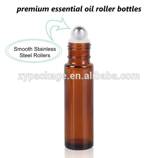 Brown Amber Glass Essential Oil Roller Bottles with Stainless Steel Roller Balls, for Perfumes and Lip Balms