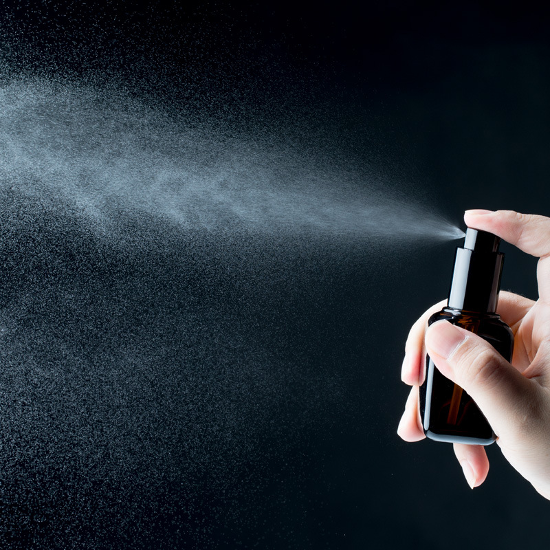 Brown Amber Glass Refillable Empty Portable Spray Bottle Sprayer Essential Oil Container bouteille en verre botella de vidrio