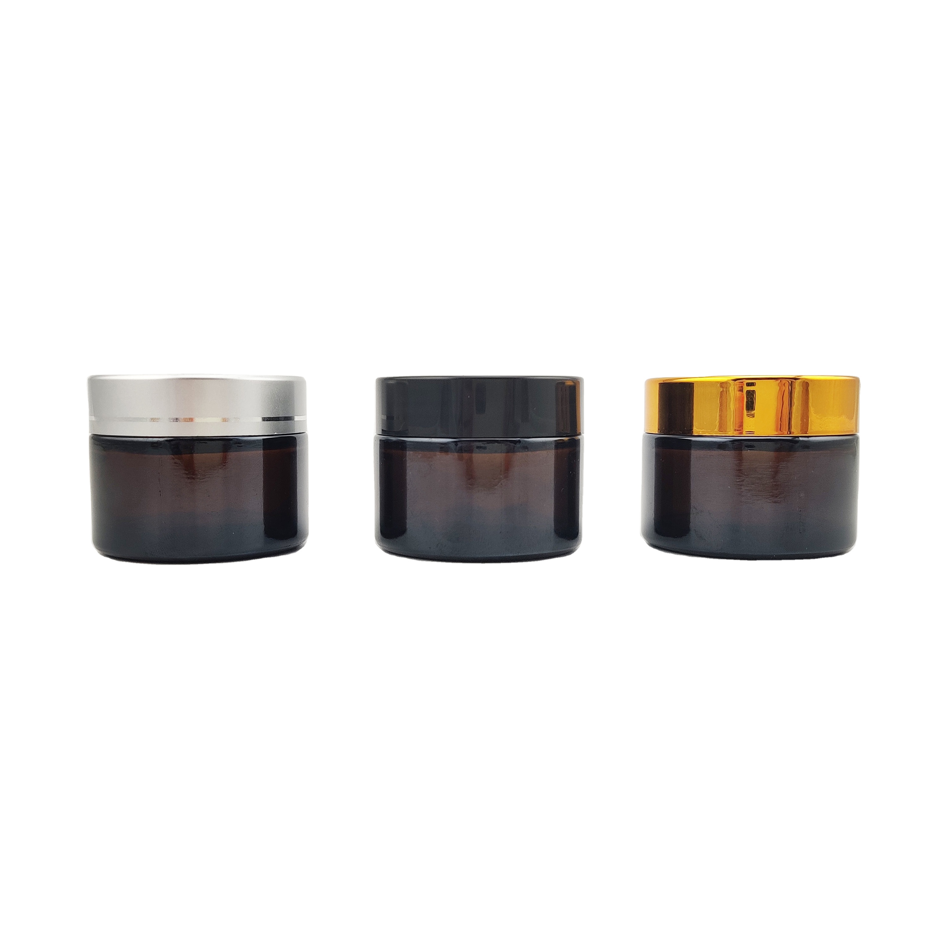 Brown Glass Cream Jar Round Cosmetic Cream Jar 5g 10g 15g 20g 30g 50g 60g 100g 120g 200g 250g 500g Cream Jar
