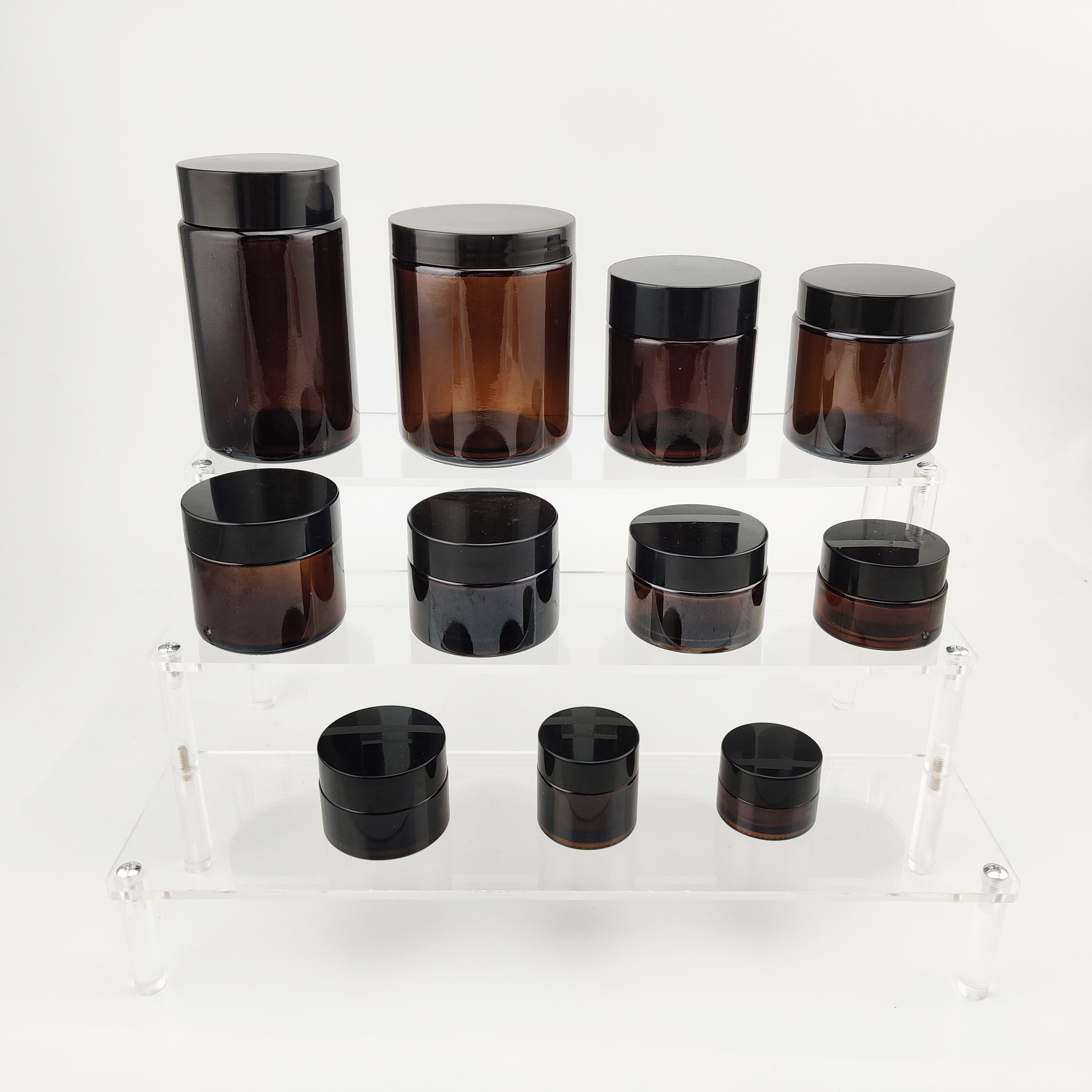 Brown Glass Cream Jar Round Cosmetic Cream Jar 5g 10g 15g 20g 30g 50g 60g 100g 120g 200g 250g 500g Cream Jar