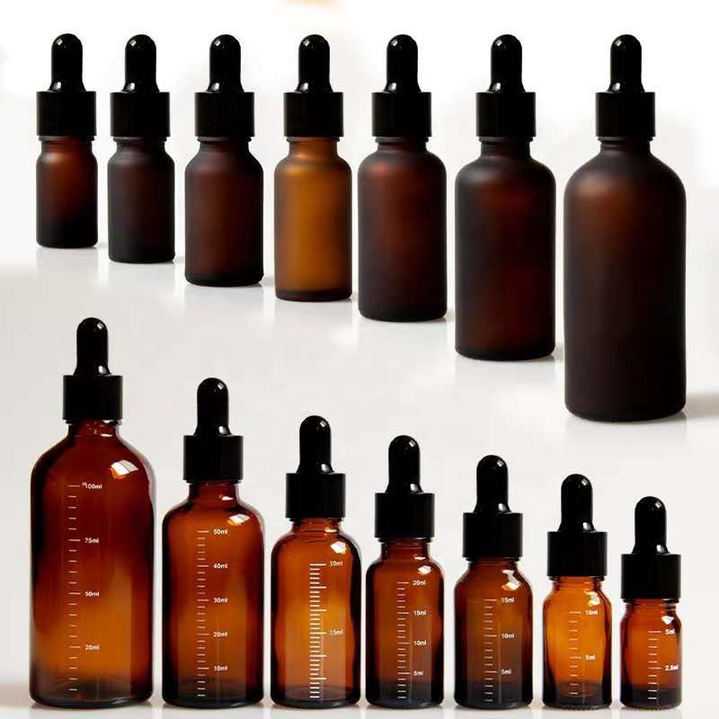 Brown dropper bottle essential oil split glass dropper bottle with graduation