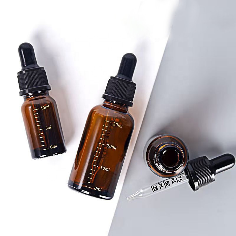 Brown dropper bottle essential oil split glass dropper bottle with graduation