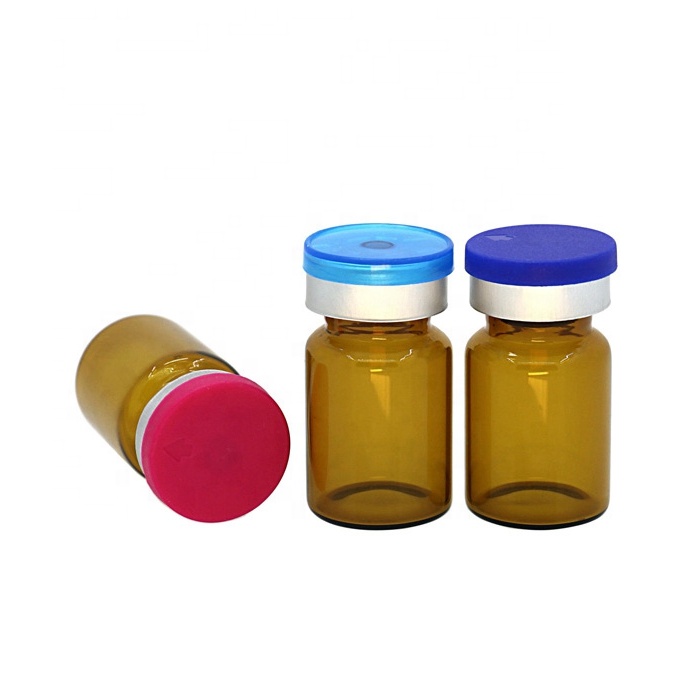 Brown recycling mini hologram glass vial and caps 15ml pharmaceutical sterile vials