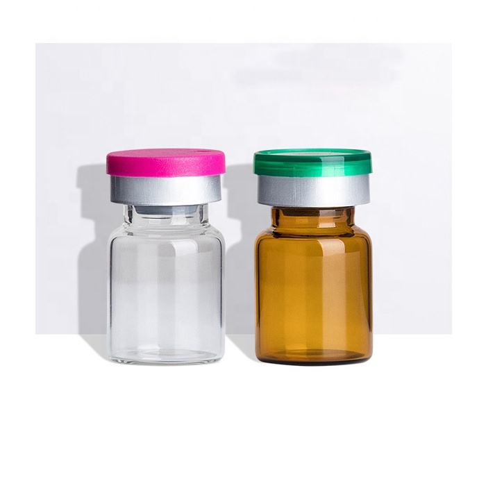 Brown recycling mini hologram glass vial and caps 15ml pharmaceutical sterile vials