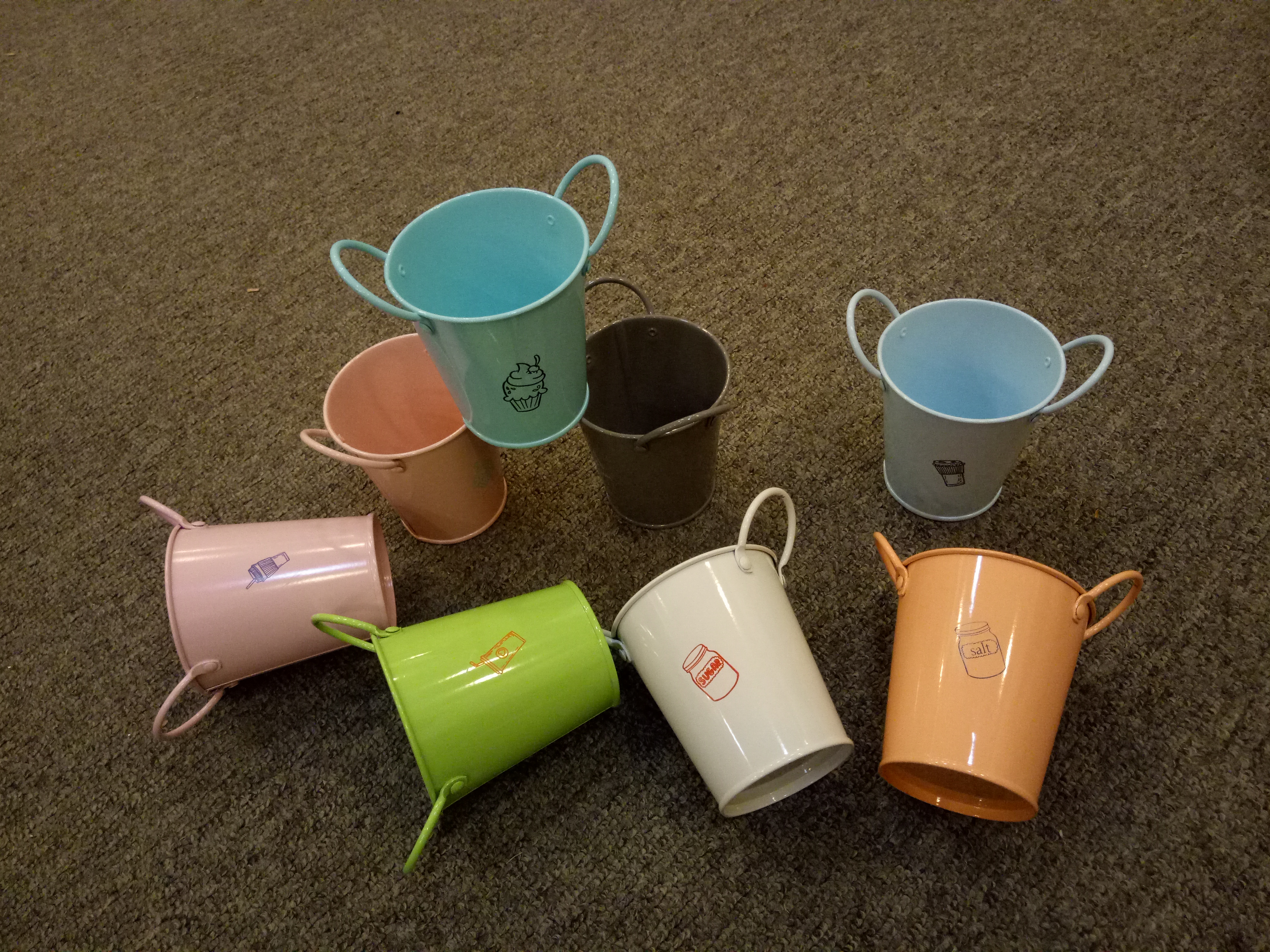 Bucket Egg Cups,colorful galvanized iron gift bucket,wedding bucket Easter barrels egg cup