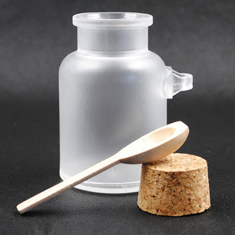Bulk 100g/200g empty matte bath salt packaging bottle plastic jar with spoon