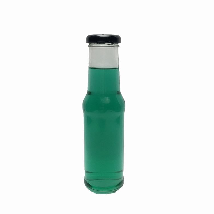Bulk 250ml 8oz glass chilli garlic sauce bottle with 38mm wide mouth metal sealed lid
