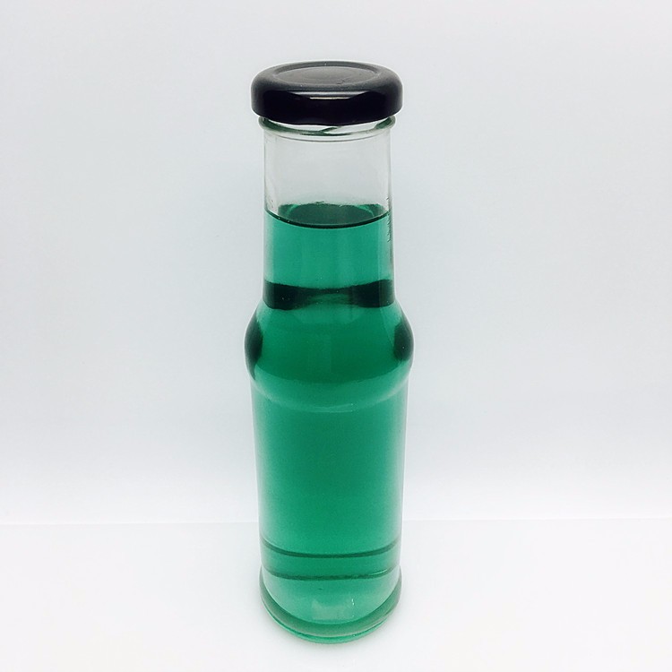 Bulk 250ml 8oz glass chilli garlic sauce bottle with 38mm wide mouth metal sealed lid
