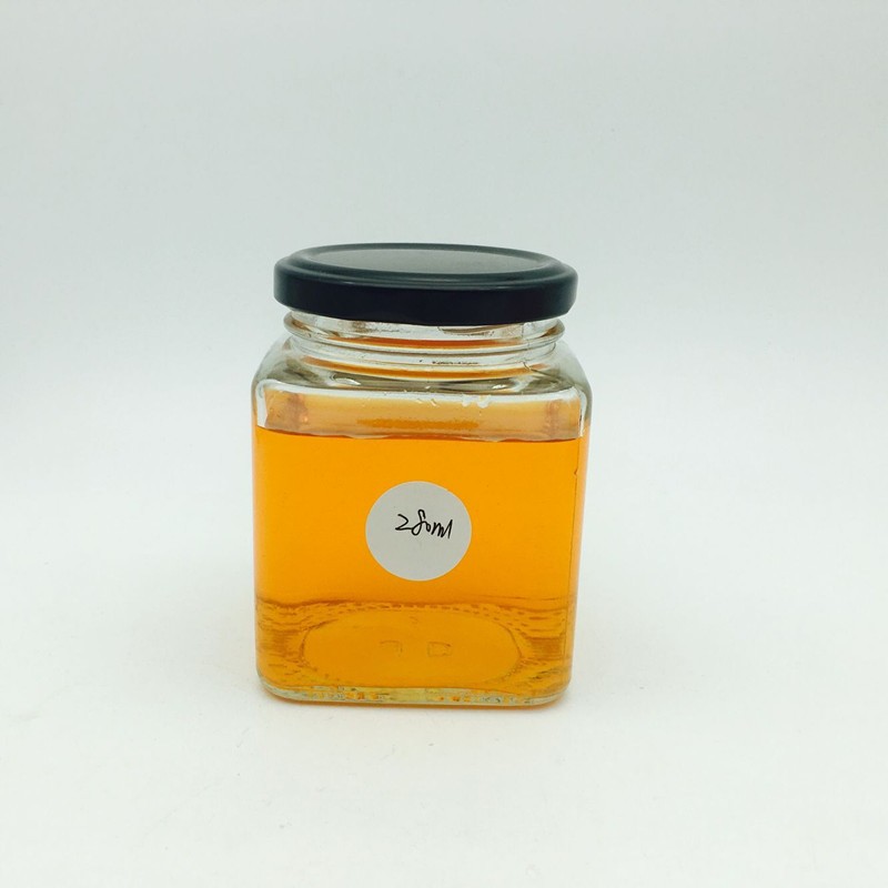Bulk 280ml 500ml square glass honey jar with metal lid