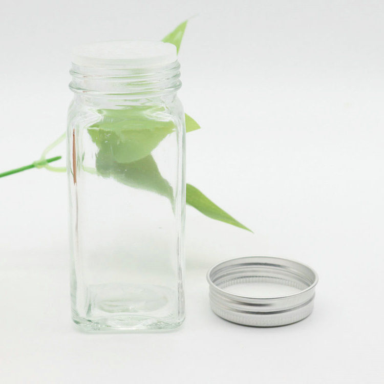 Bulk Premium Spice Jar Set Square Glass 4 oz Spice Bottles