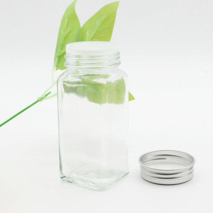 Bulk Premium Spice Jar Set Square Glass 4 oz Spice Bottles