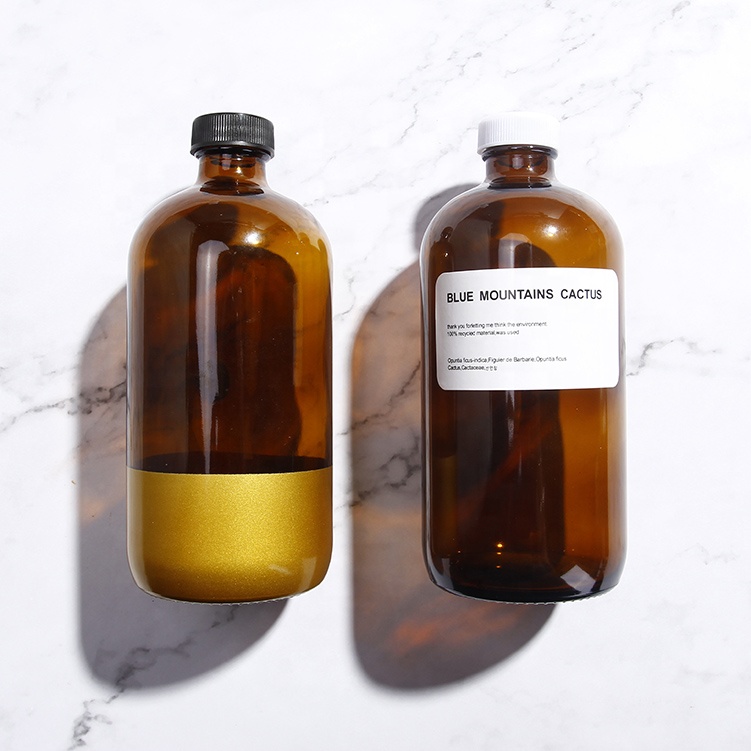 Bulk Price Stock 8oz 16oz Glass Amber Kombucha Bottles With Black Lid & Label