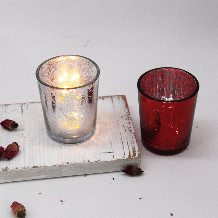 Bulk Unique Tea Light Glasses Cup Gold Electroplate Glass Candle Jar Holder For Home Decor