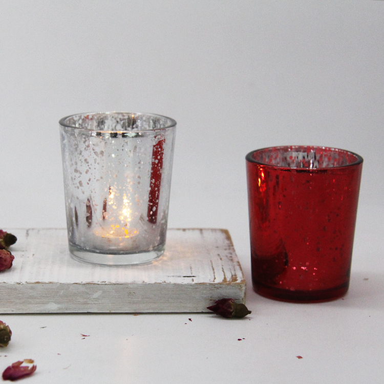 Bulk Unique Tea Light Glasses Cup Gold Electroplate Glass Candle Jar Holder For Home Decor