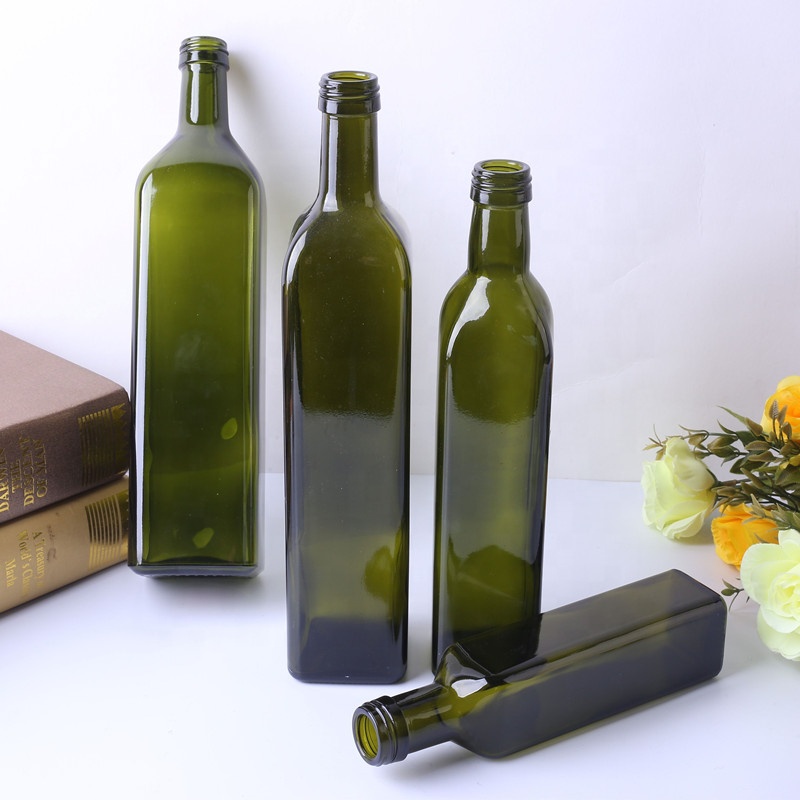 Bulk green color olive oil bottle packaging 250ml 500ml 1000ml