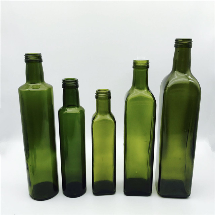 Bulk green color olive oil bottle packaging 250ml 500ml 1000ml