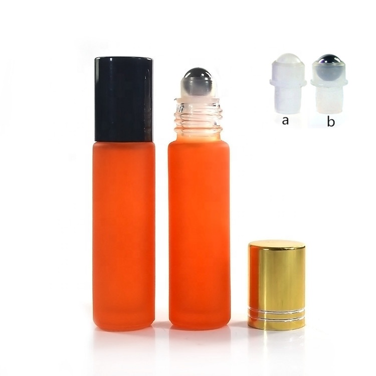 Bulk stock colorful essential oil 10ml thick glass roller bottle for sales