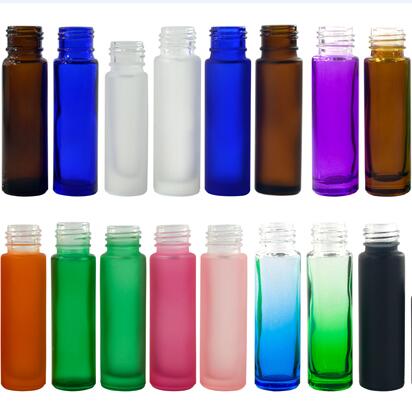 Bulk stock colorful essential oil  4ml 6ml 8ml 10ml thick glass roller bottle for sale