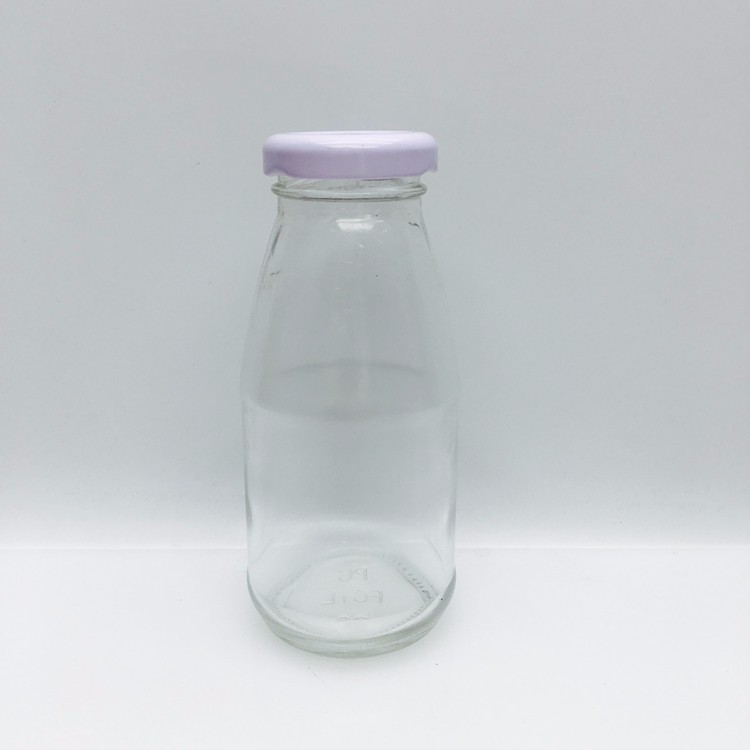 Bulk transparent cheap 200ml glass bottle for milk juice tea