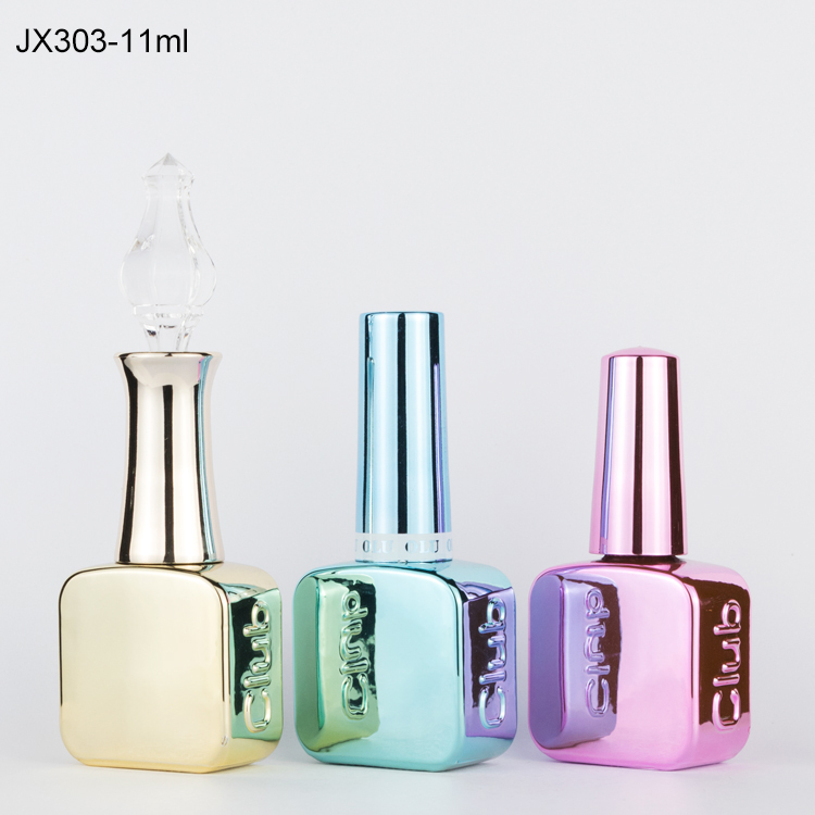 Bulk uv 11ml 15 ml empty rectangle shapes nail polish oil glass bottles