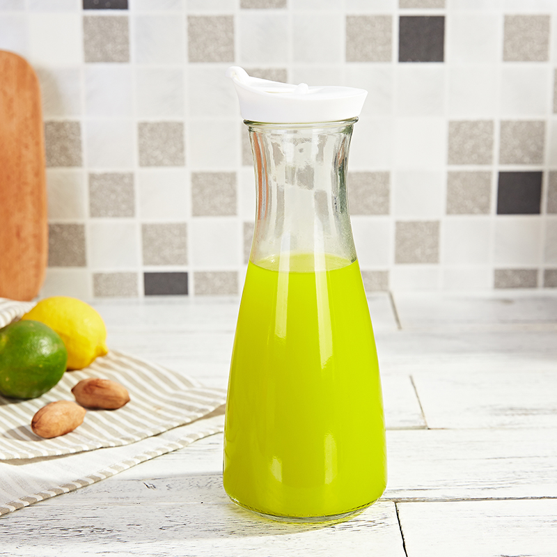 Bulk wide mouth 1000ml milk bottle 1liter juice water glass jug with plastic lid