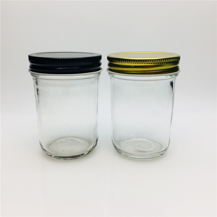 Bulk wide mouth glass ice cream jar 8oz mason jar short for mousse cake