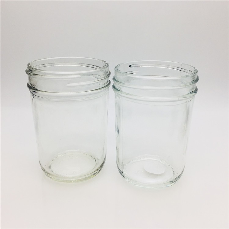 Bulk wide mouth glass ice cream jar 8oz mason jar short for mousse cake