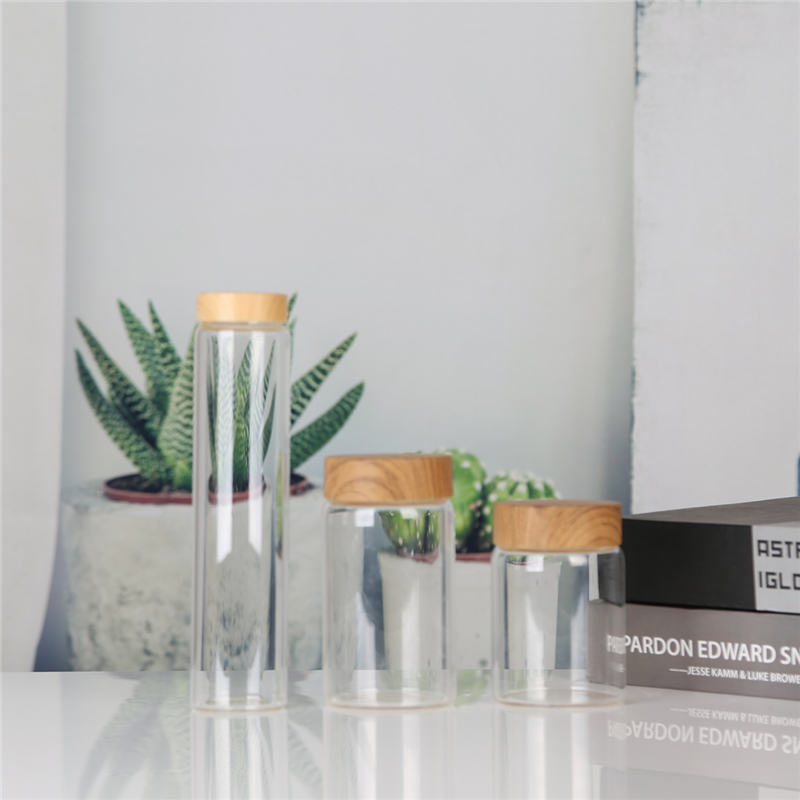 Buy Wholesale High Borosilicate Custom Glass Jar Glass Storage Jar Glass Lid Weed Vials