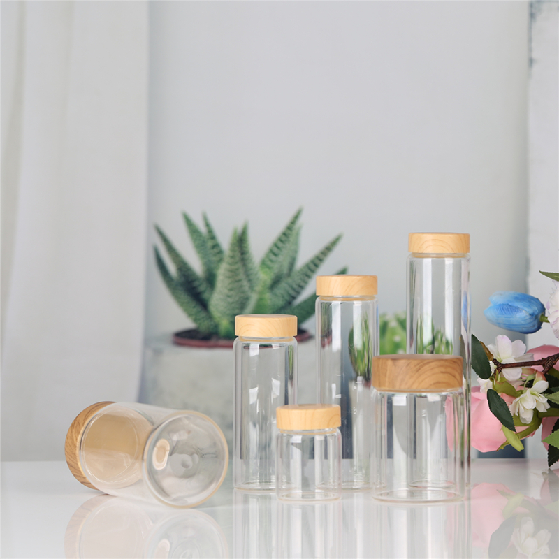 Buy Wholesale High Borosilicate Custom Glass Jar Glass Storage Jar Glass Lid Weed Vials