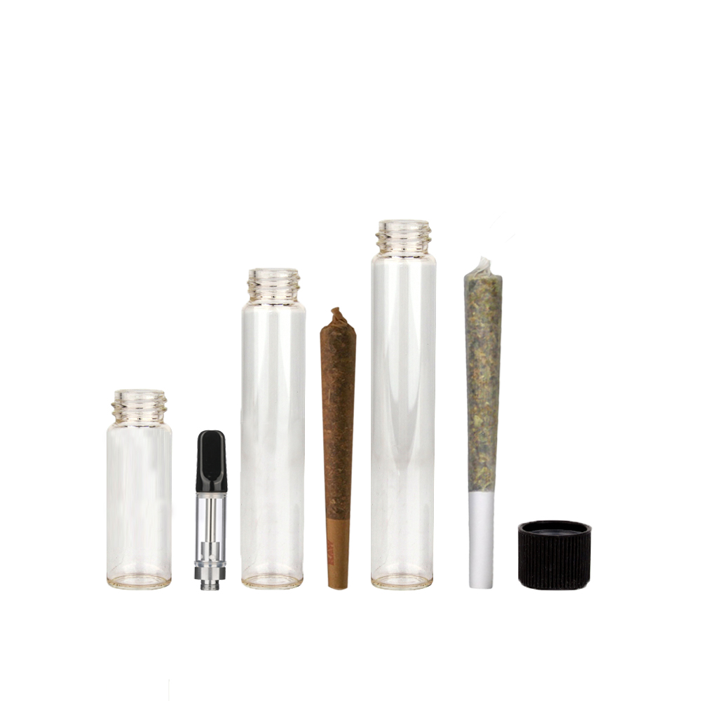 CBD Glass Doob CR Cap Vial Joint Blunt Pre-Rolled Tube With Screw Top Lid