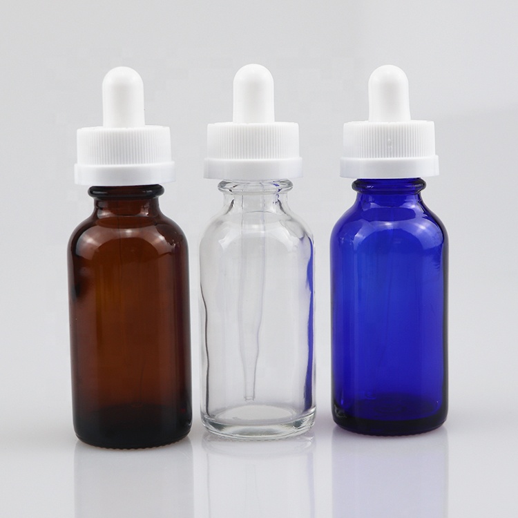 CBD boston round dropper bottles child security cap glass bottles child proof boston round bottles