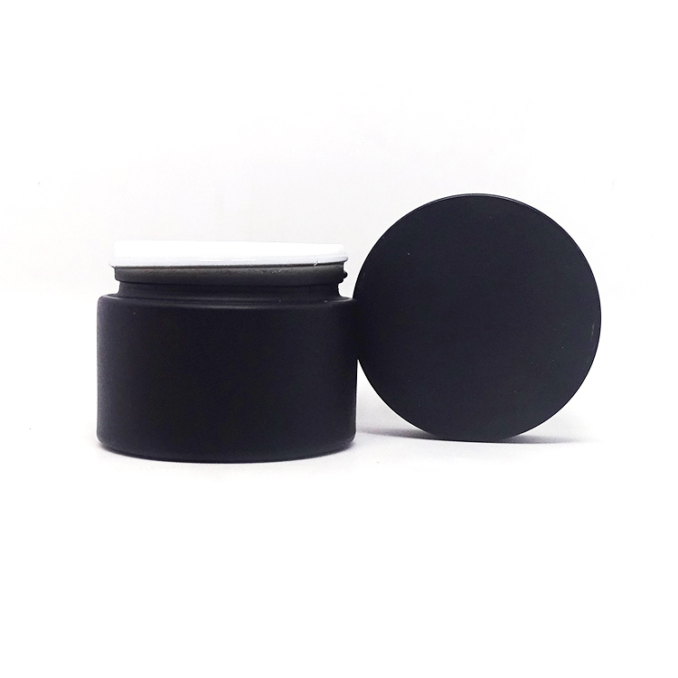 CBD cream gel packaging 50 g custom black matte porcelain cosmetic jars