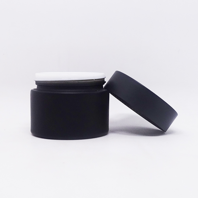 CBD cream gel packaging 50 g custom black matte porcelain cosmetic jars