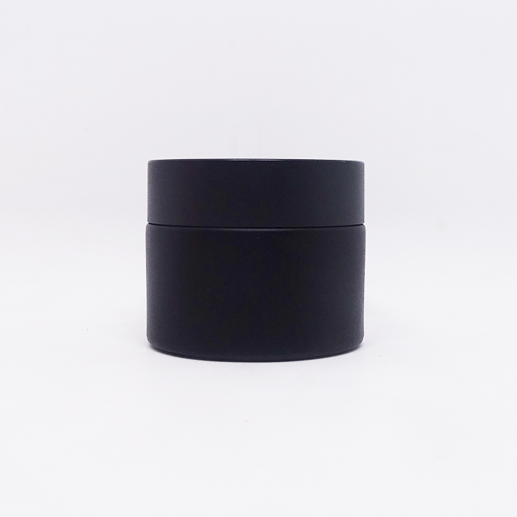 CBD cream gel packaging 50 g custom black matte porcelain cosmetic jars