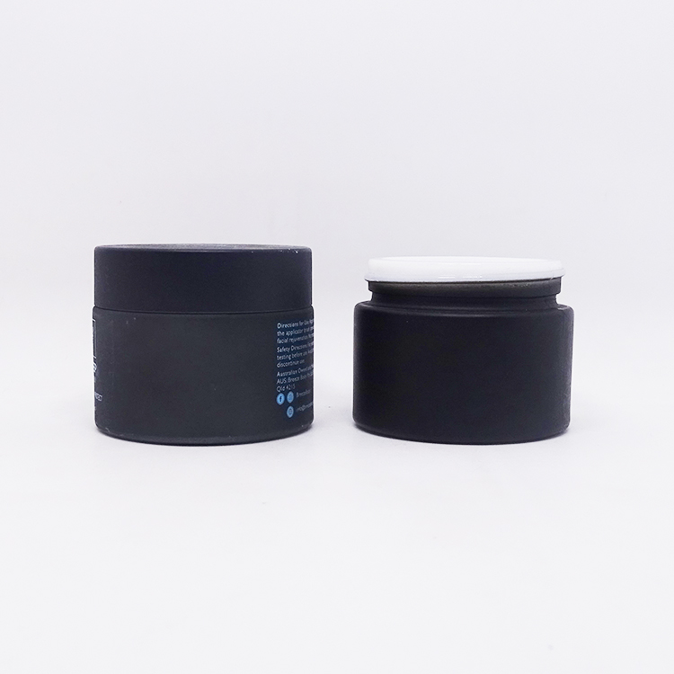 CBD cream gel packaging 50 g custom black matte porcelain cosmetic jars