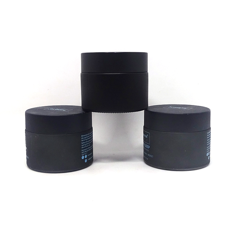 CBD cream gel packaging 50 g custom black matte porcelain cosmetic jars