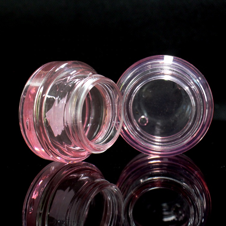 CBD face night cream container 15g slant shoulder white pink colorful cosmetic glass jar