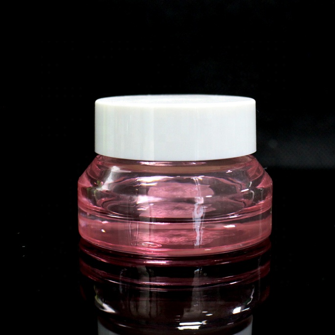 CBD face night cream container 15g slant shoulder white pink colorful cosmetic glass jar