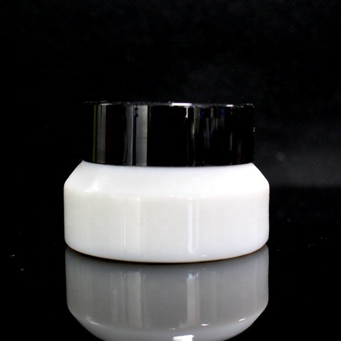CBD face night cream container 15g slant shoulder white pink colorful cosmetic glass jar