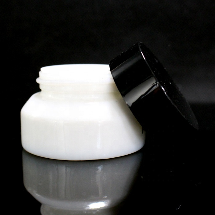 CBD face night cream container 15g slant shoulder white pink colorful cosmetic glass jar