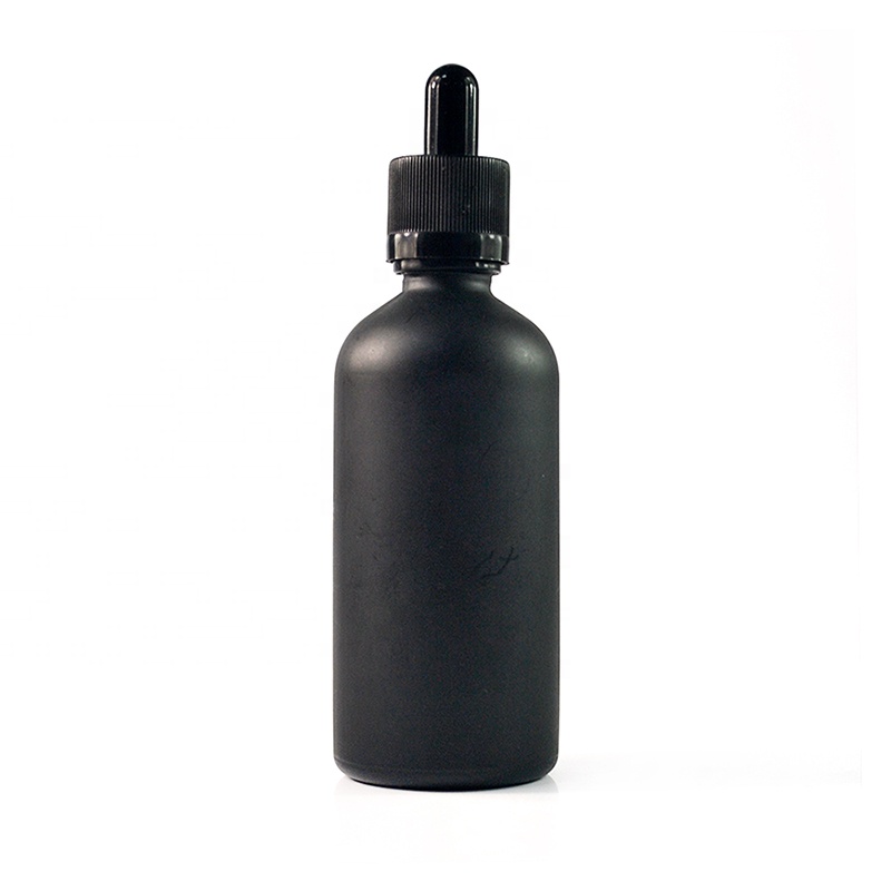 CBD hemp extract oil 5ml 10ml 15ml 20ml 30ml 50ml 100ml frosted Black White tincture Glass Bottle with Calibrated Glass pipette