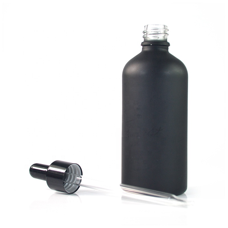 CBD hemp extract oil 5ml 10ml 15ml 20ml 30ml 50ml 100ml frosted Black White tincture Glass Bottle with Calibrated Glass pipette