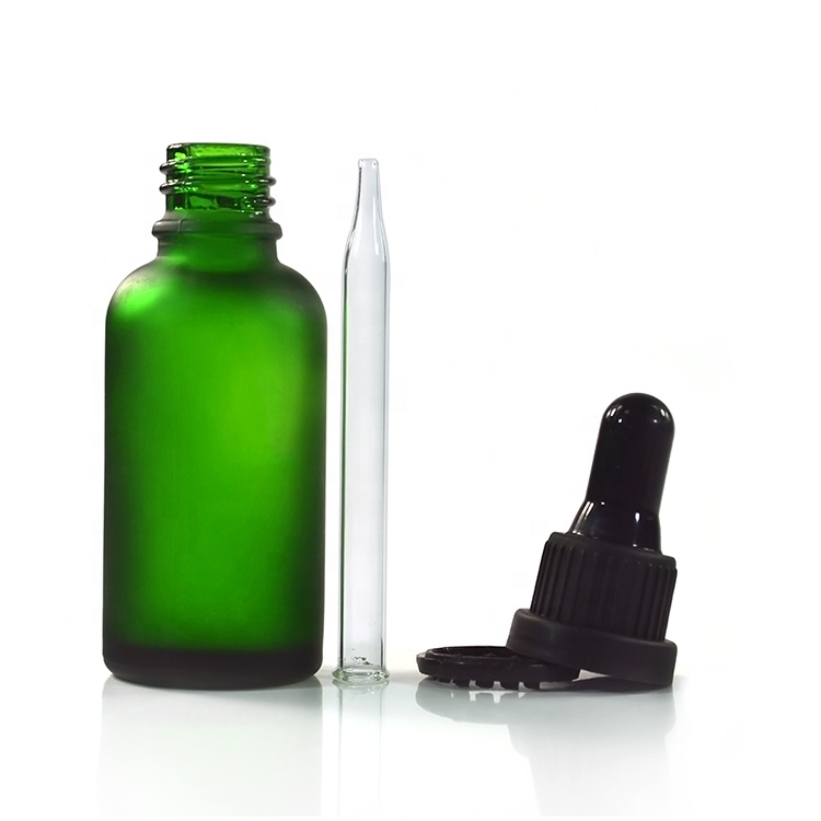 CBD oil 10ml 15ml 20ml 30ml 50ml 100ml frosted clear amber green blue glass dropper bottle with black safety dropper cap