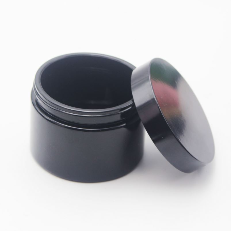 CBD oil 250g dark Violet Cosmetic Glass Jar Cosmetics Containers And Packaging with Flat lid DV-266K