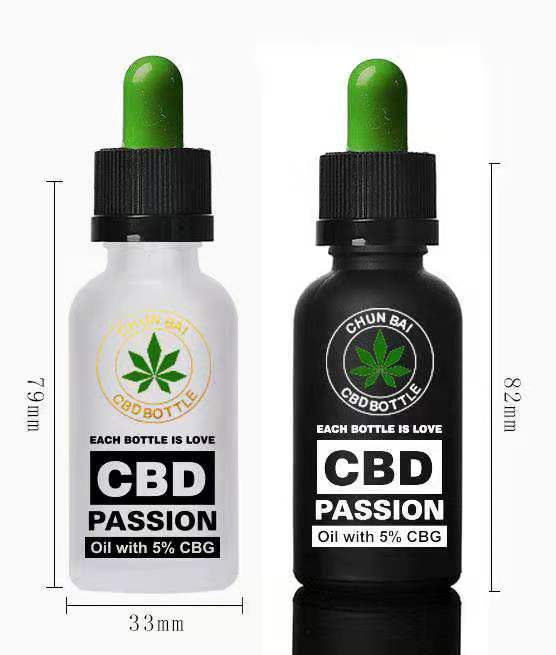 CBD oil 30ml glass dropper bottles essential oil bottle customize paper tube