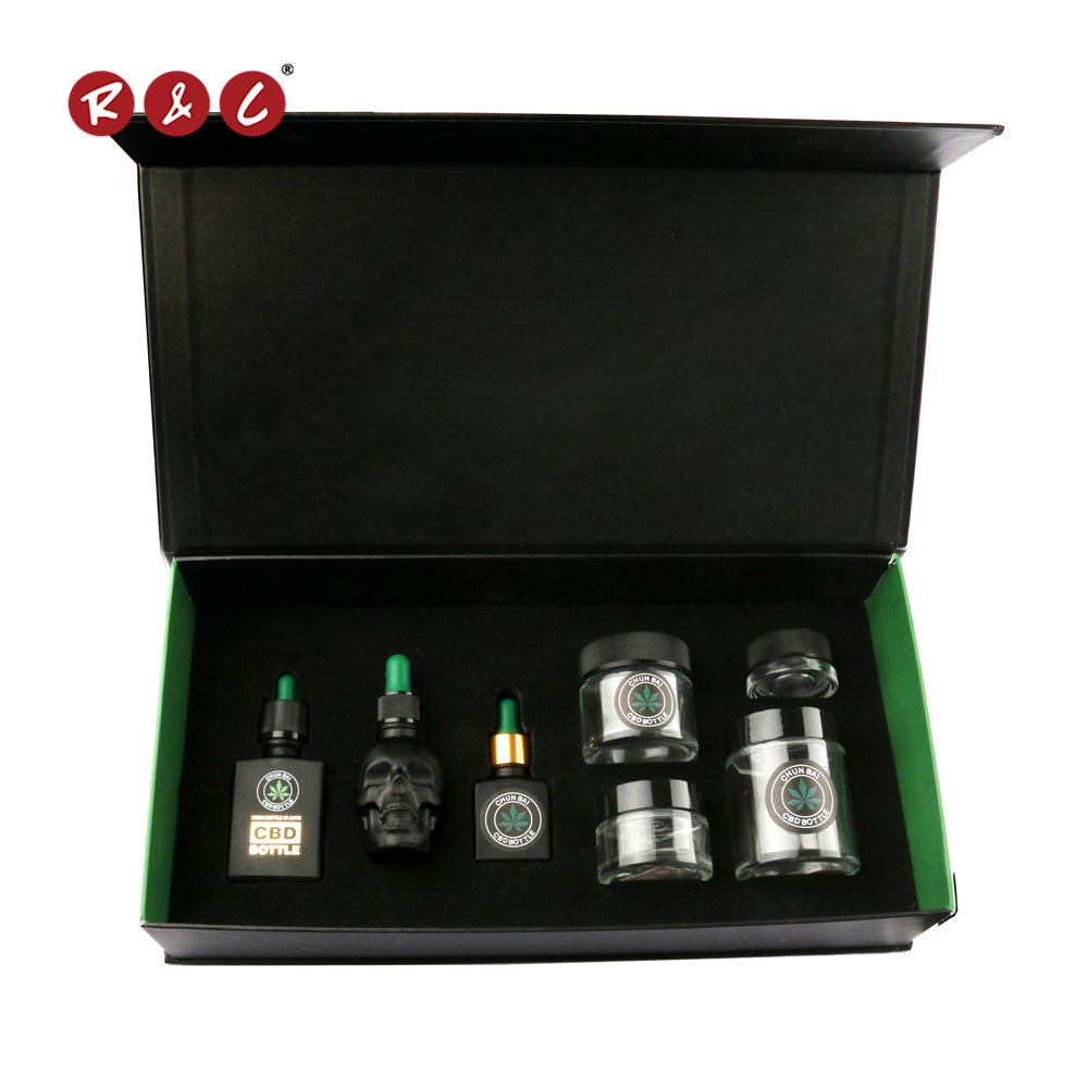 CBD oil 30ml glass dropper bottles essential oil bottle customize paper tube