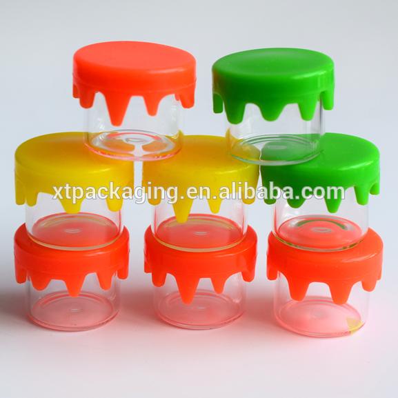 CBD oil concentrate glass jar Borosilicate wax oil jar essential mini concentrate containers silicone lid jars glass
